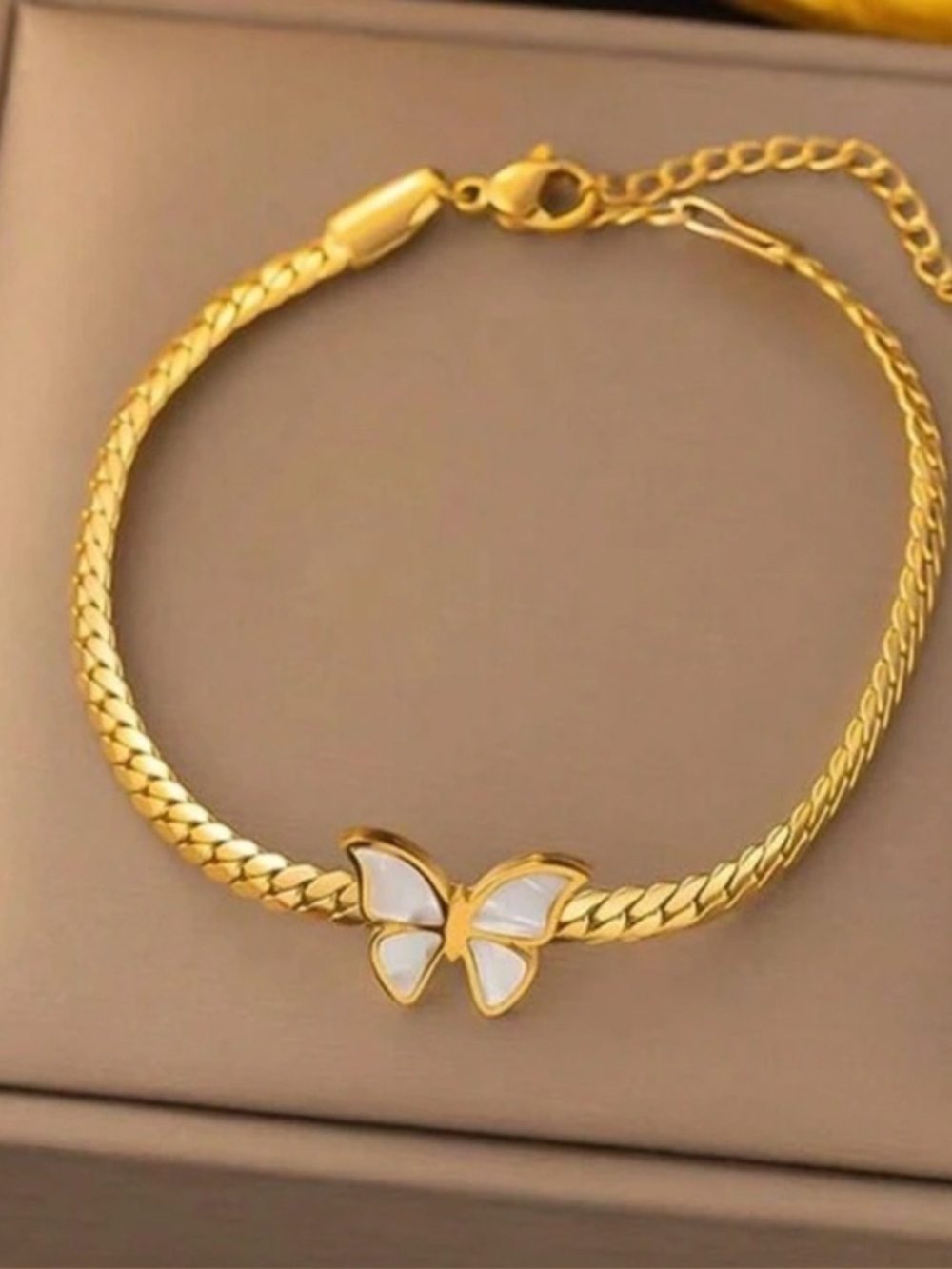Gold Plated Stainless Steel Butterfly Bracelet